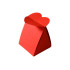 Ajándék kartondoboz, füle szív alakú, piros, papír, Valentin nap 4x4x4,5cm