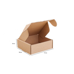 Csomagoló doboz, önzáró, postai kartondoboz 110x100x40mm barna