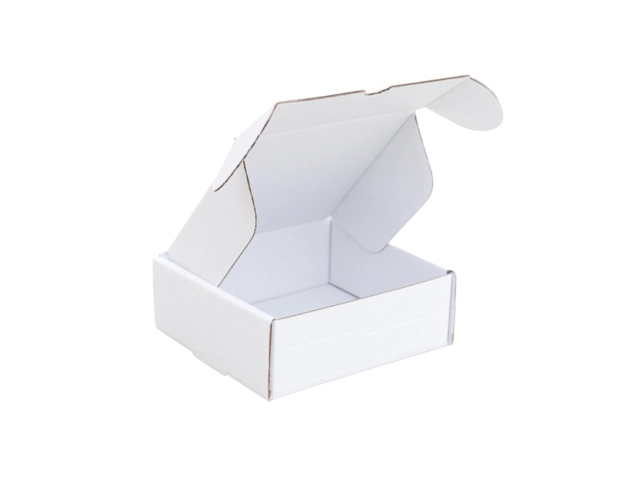 Csomagoló doboz, önzáró, postai kartondoboz 110x100x40mm fehér