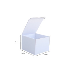 Csomagoló doboz, önzáró, postai kartondoboz 115x110x85mm fehér