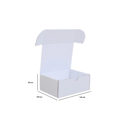Csomagoló doboz, önzáró, postai kartondoboz 140x108x60mm fehér