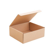 Csomagoló doboz, önzáró, postai kartondoboz 140x125x55mm barna