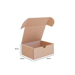 Csomagoló doboz, önzáró, postai kartondoboz 150x120x60mm barna