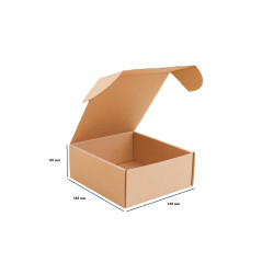 Csomagoló doboz, önzáró, postai kartondoboz 165x145x65mm barna