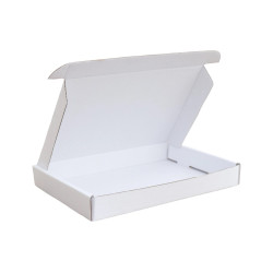 Csomagoló doboz, önzáró, postai kartondoboz 220x150x30mm fehér