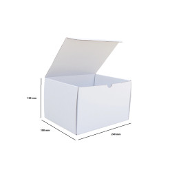 Csomagoló doboz, önzáró, postai kartondoboz 240x190x150mm fehér