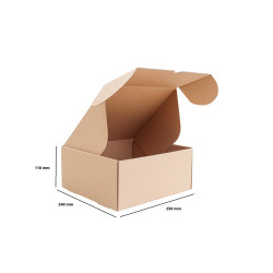 Csomagoló doboz, önzáró, postai kartondoboz 250x240x110mm barna