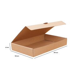 Csomagoló doboz, önzáró, postai kartondoboz 295x190x45mm barna