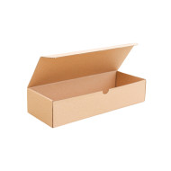 Csomagoló doboz, önzáró, postai kartondoboz 305x115x65mm barna
