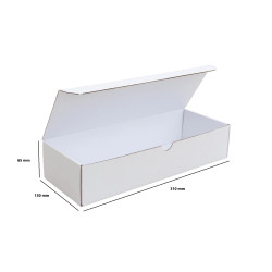 Csomagoló doboz, önzáró, postai kartondoboz 310x130x65mm fehér