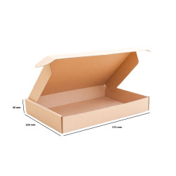Csomagoló doboz, önzáró, postai kartondoboz 315x220x48mm barna