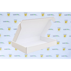 Csomagoló doboz, önzáró, postai kartondoboz 315x220x48mm fehér