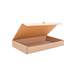 Csomagoló doboz, önzáró, postai kartondoboz 335x190x45mm barna