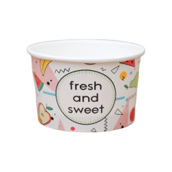 "Fresh & Sweet" Fagylaltos papírpohár, fagyis pohár, fagyis kehely, tégely 130ml