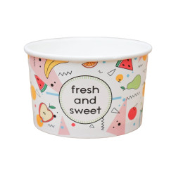 "Fresh & Sweet" Fagylaltos papírpohár, fagyis pohár, fagyis kehely, tégely 245ml