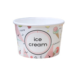 "Ice Cream" Fagylaltos papírpohár, fagyis pohár, fagyis kehely, tégely 130ml