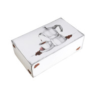 Süteményes doboz, tortadoboz, kávé mintával, ételcsomagolás 25x15x8cm P9702